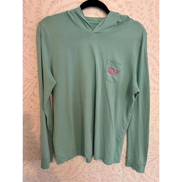 NEW Vineyard Vines Mint Green Hoodie with Whale Logo - Picture 1 of 9